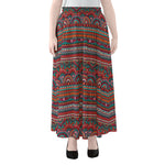 Tribal Ethnic Pattern Print Chiffon Maxi Skirt