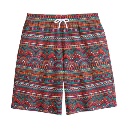Tribal Ethnic Pattern Print Cotton Shorts
