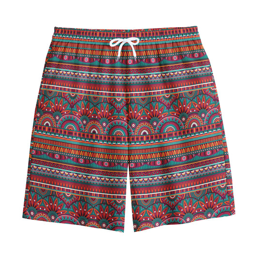 Tribal Ethnic Pattern Print Cotton Shorts