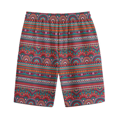 Tribal Ethnic Pattern Print Cotton Shorts