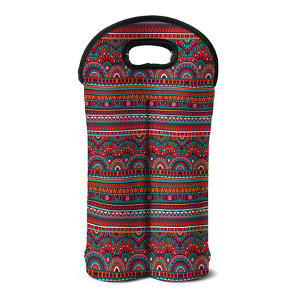 Tribal Ethnic Pattern Print Double Neoprene Wine Tote