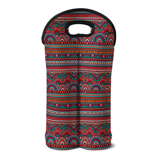 Tribal Ethnic Pattern Print Double Neoprene Wine Tote
