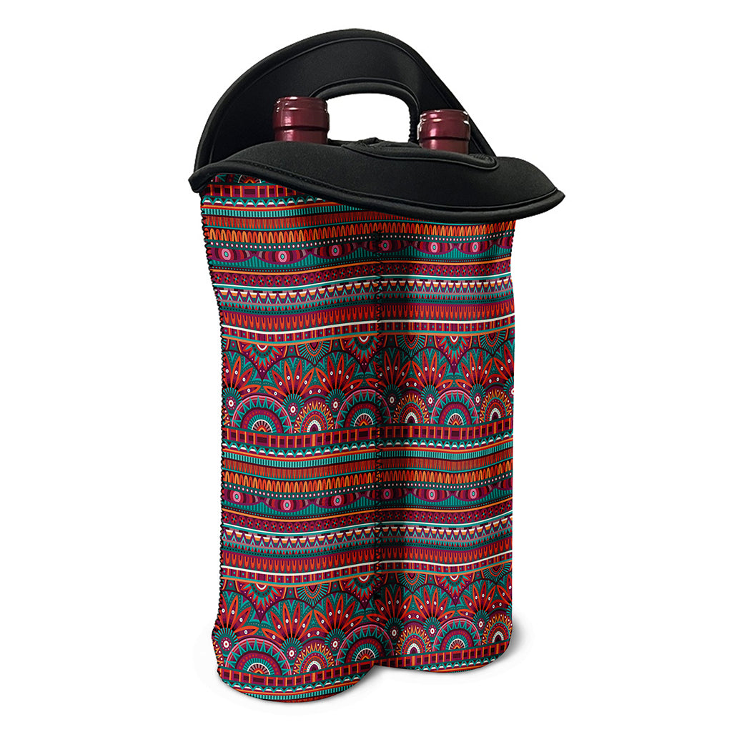 Tribal Ethnic Pattern Print Double Neoprene Wine Tote
