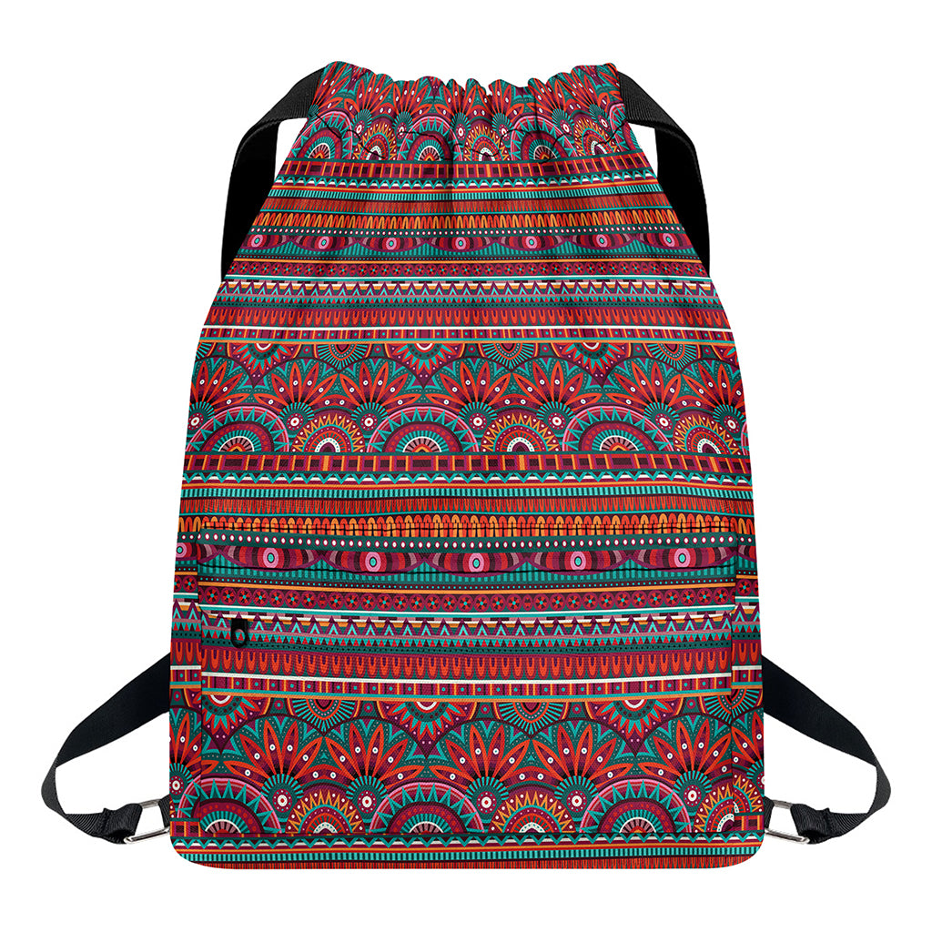 Tribal Ethnic Pattern Print Drawstring Backpack