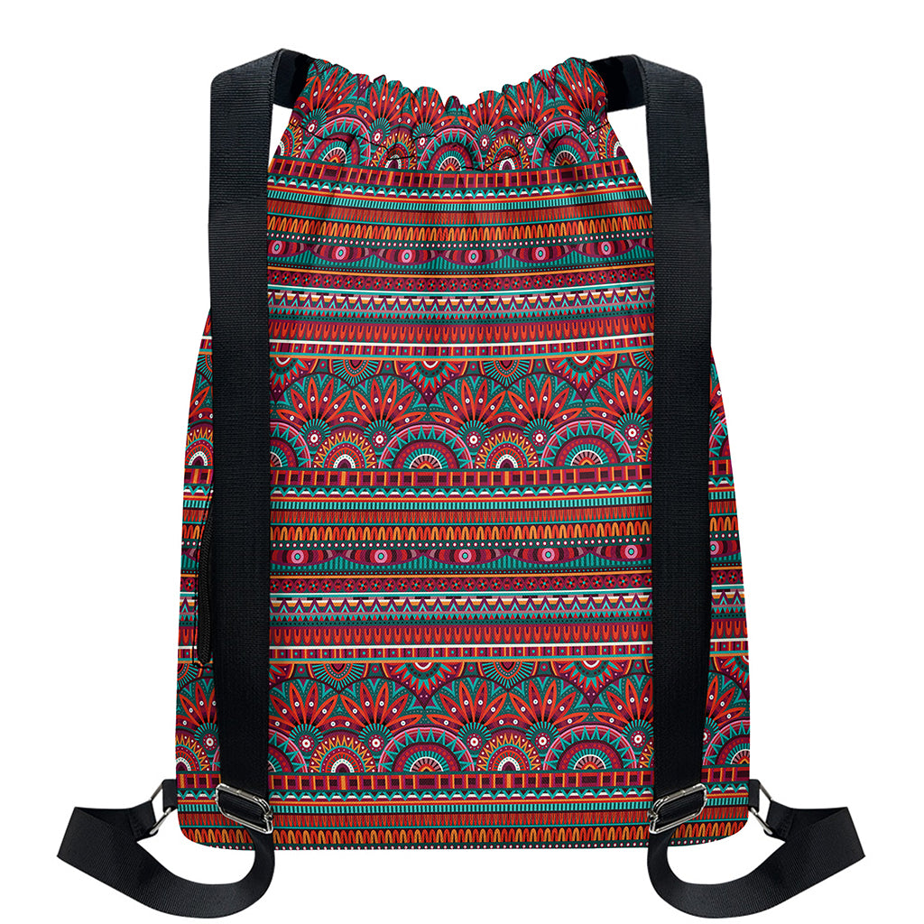 Tribal Ethnic Pattern Print Drawstring Backpack