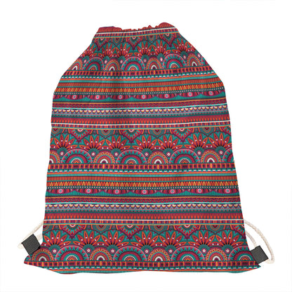 Tribal Ethnic Pattern Print Drawstring Bag