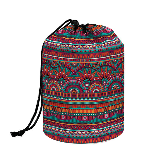 Tribal Ethnic Pattern Print Drawstring Makeup Bag