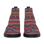 Tribal Ethnic Pattern Print Flat Ankle Boots