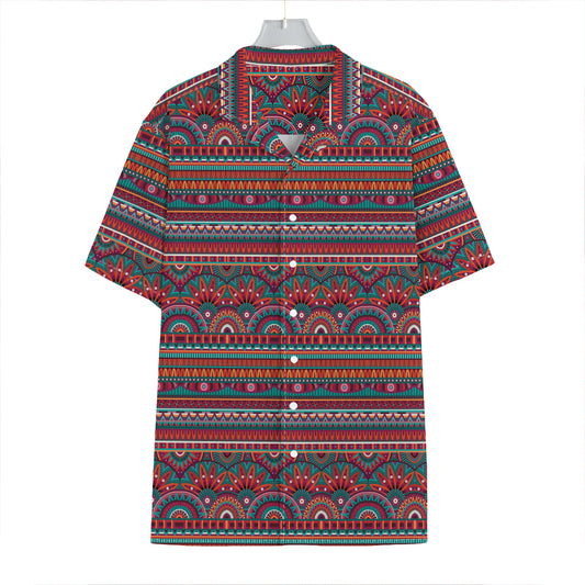 Tribal Ethnic Pattern Print Hawaiian Shirt