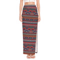 Tribal Ethnic Pattern Print High Slit Maxi Skirt