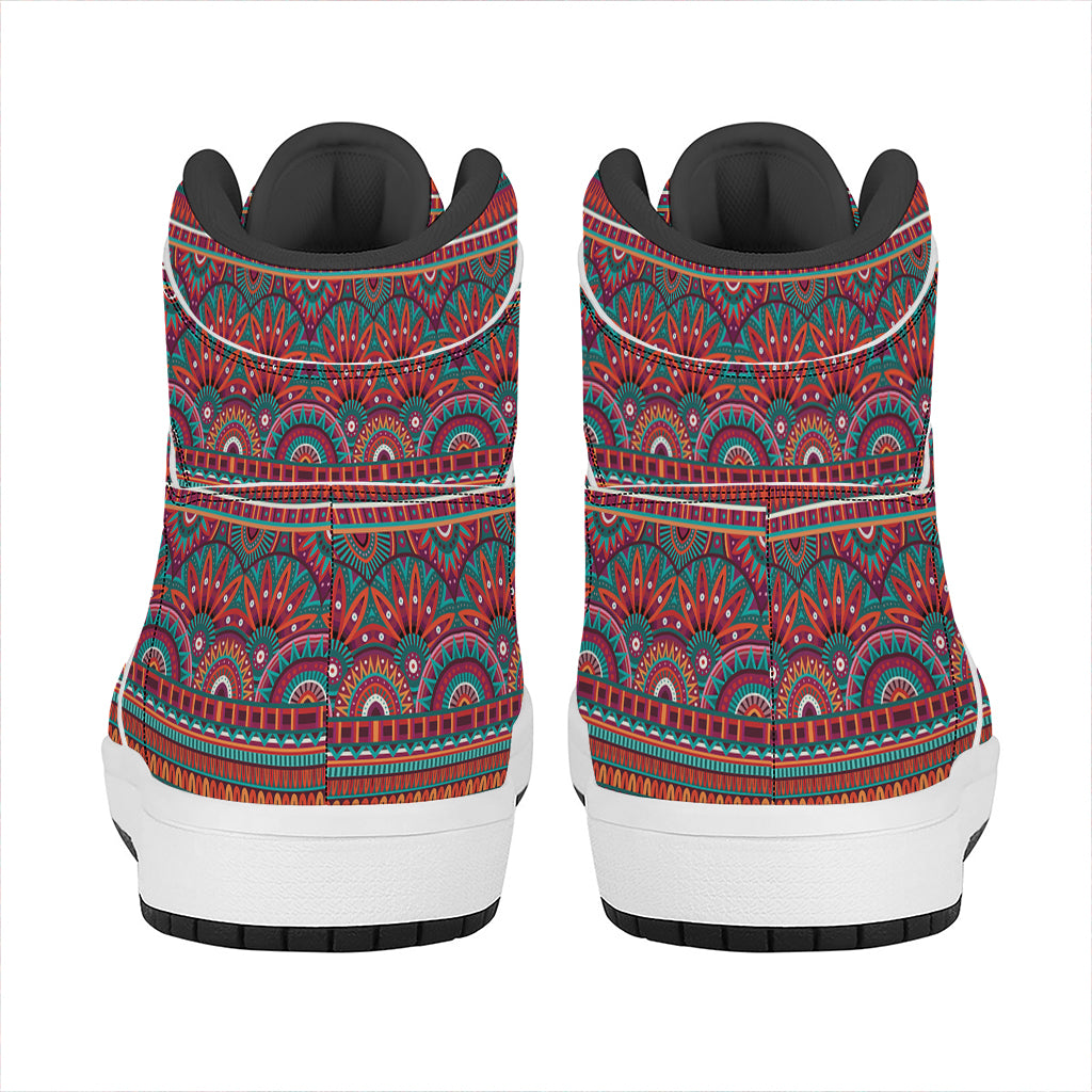 Tribal Ethnic Pattern Print High Top Leather Sneakers