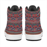 Tribal Ethnic Pattern Print High Top Leather Sneakers