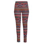 Tribal Ethnic Pattern Print High-Waisted Pocket Leggings