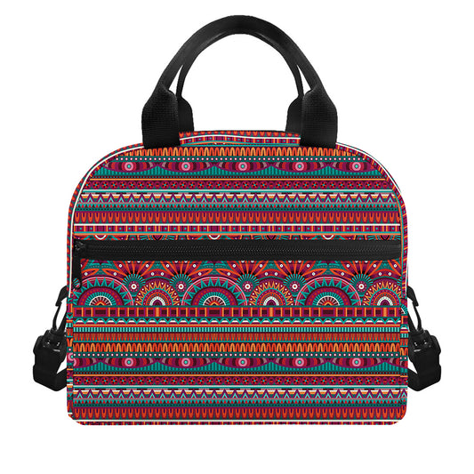 Tribal Ethnic Pattern Print Insulated Lunch Bag