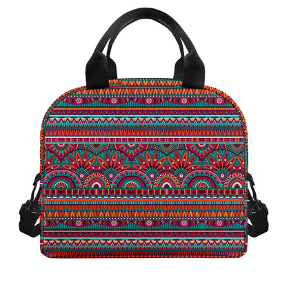 Tribal Ethnic Pattern Print Insulated Lunch Bag