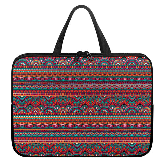 Tribal Ethnic Pattern Print Laptop Sleeve With Handle