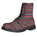 Tribal Ethnic Pattern Print Lace-Up Boots