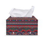 Tribal Ethnic Pattern Print Leather Tissue Box Cover