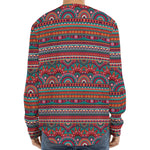 Tribal Ethnic Pattern Print Long Sleeve Baseball Jersey