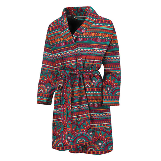 Tribal Ethnic Pattern Print Men's Bathrobe