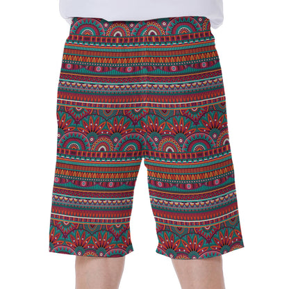Tribal Ethnic Pattern Print Men's Beach Shorts