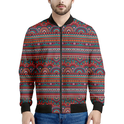 Tribal Ethnic Pattern Print Men's Bomber Jacket