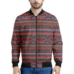 Tribal Ethnic Pattern Print Men's Bomber Jacket