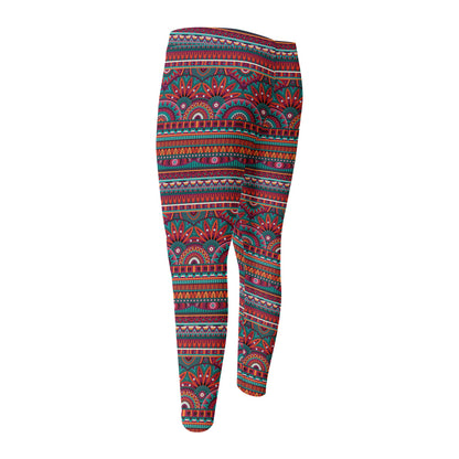 Tribal Ethnic Pattern Print Men's Compression Pants