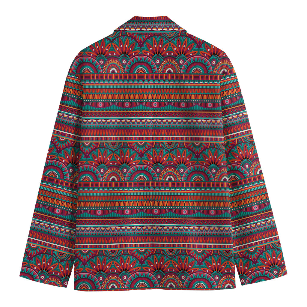 Tribal Ethnic Pattern Print Men's Cotton Blazer