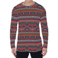 Tribal Ethnic Pattern Print Men's Long Sleeve T-Shirt