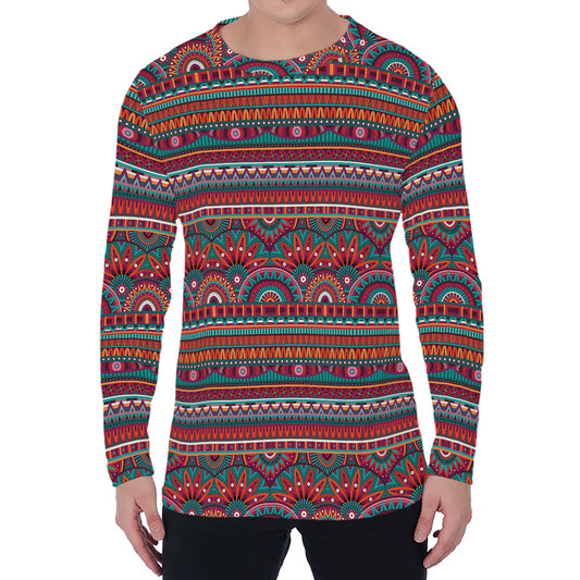 Tribal Ethnic Pattern Print Men's Long Sleeve T-Shirt