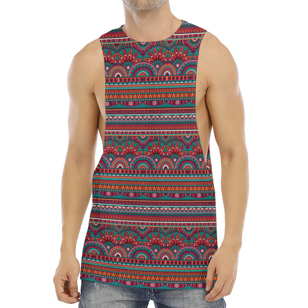 Tribal Ethnic Pattern Print Men's Muscle Tank Top