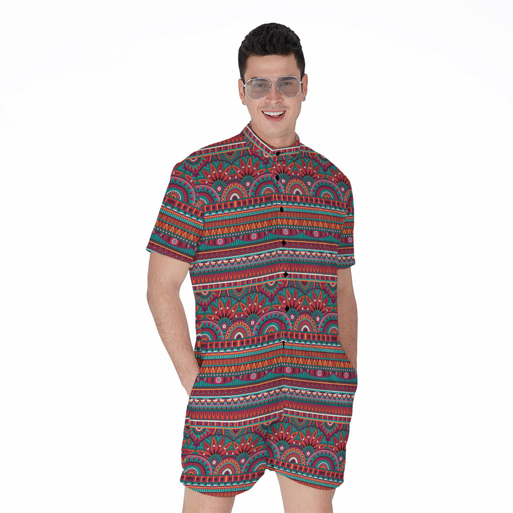 Tribal Ethnic Pattern Print Men's Rompers