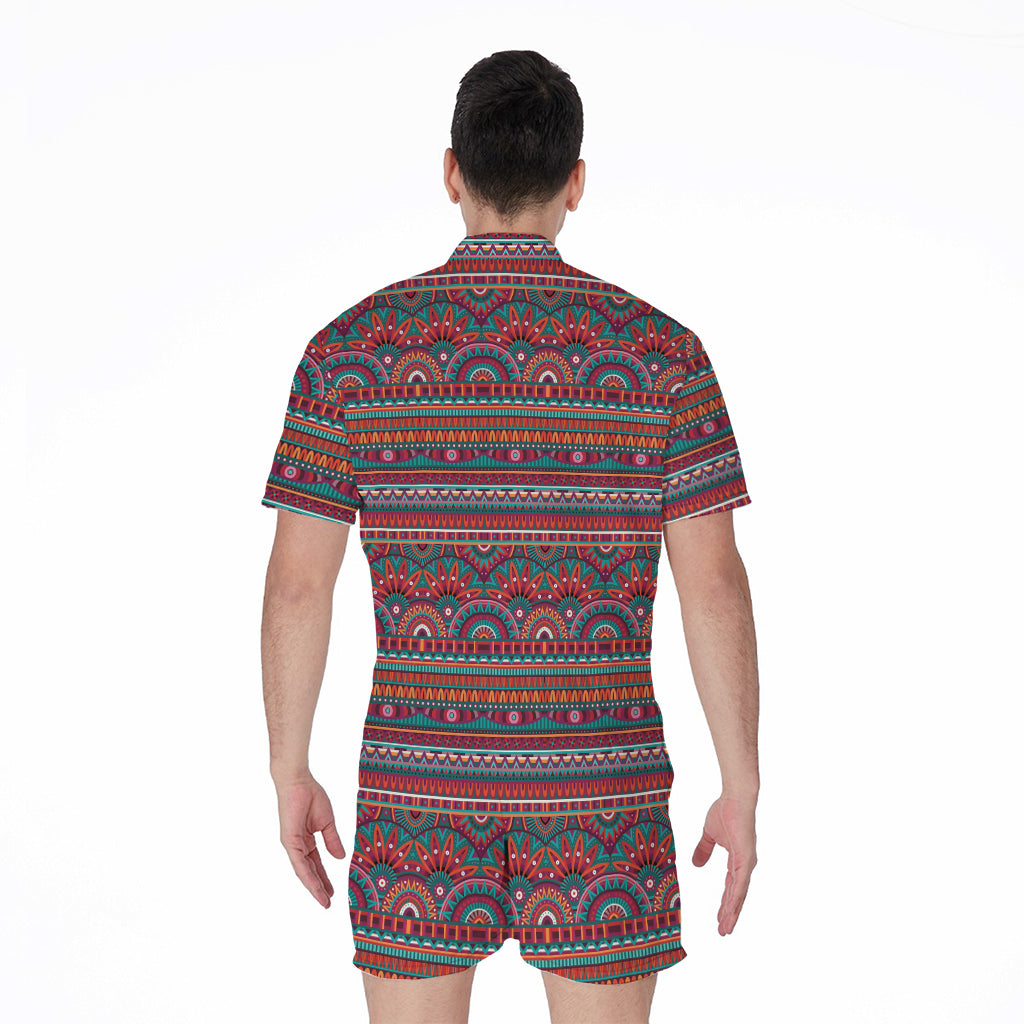 Tribal Ethnic Pattern Print Men's Rompers