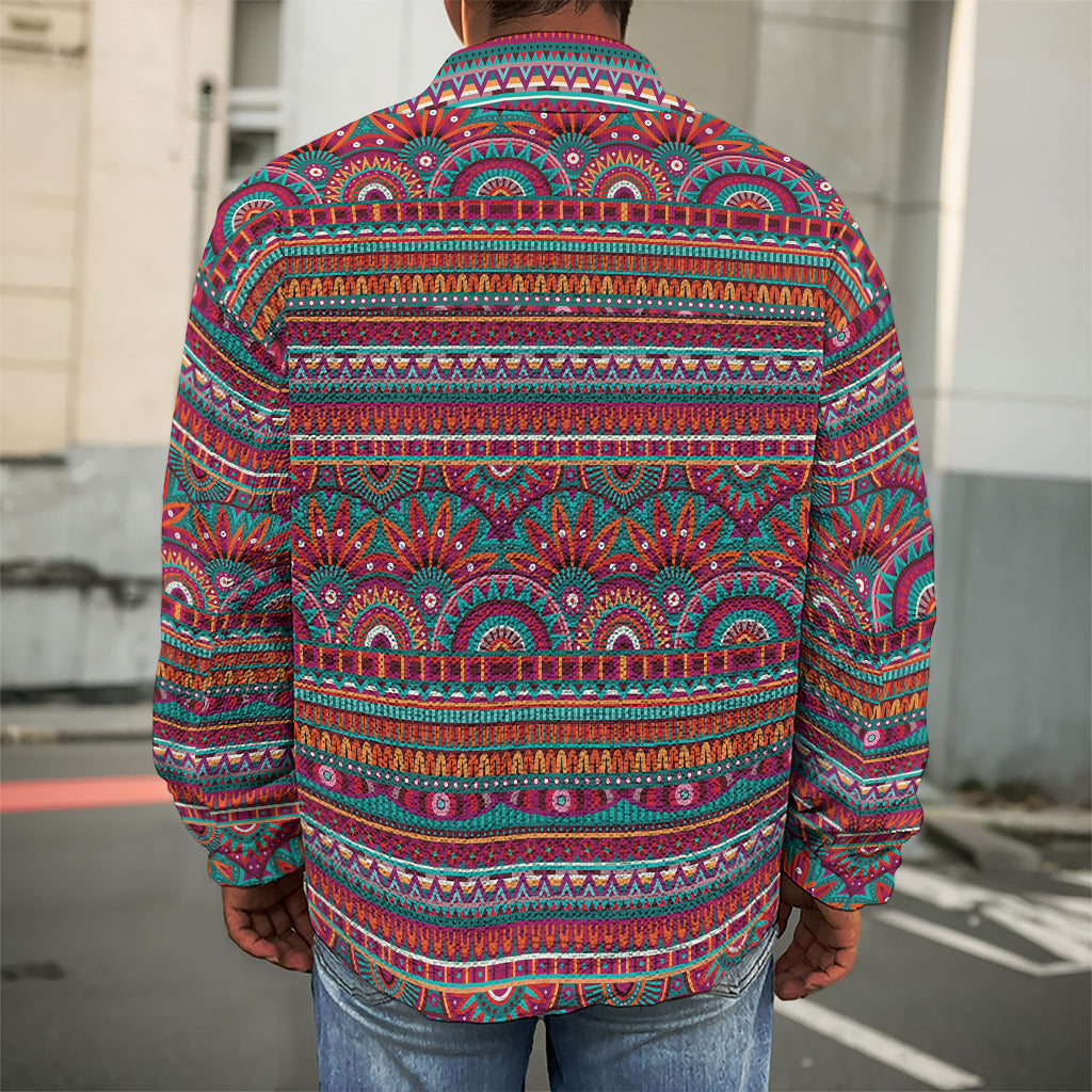 Tribal Ethnic Pattern Print Men's Shirt Jacket
