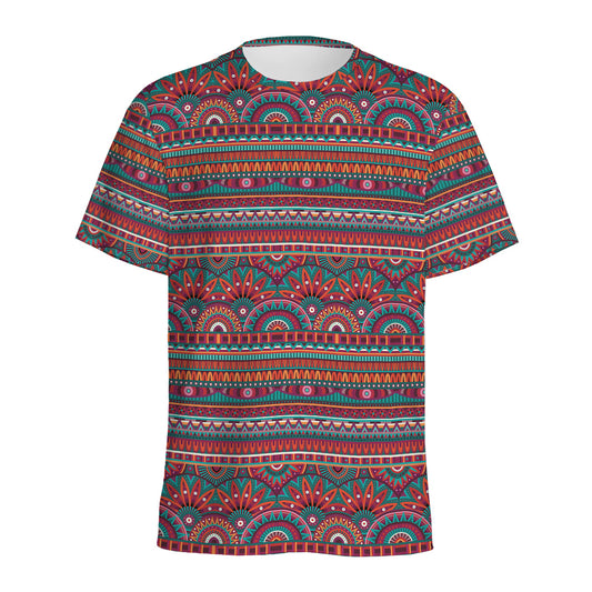 Tribal Ethnic Pattern Print Men's Sports T-Shirt