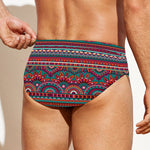 Tribal Ethnic Pattern Print Men's Swim Briefs