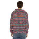 Tribal Ethnic Pattern Print Men's Velvet Pullover Hoodie