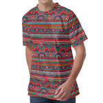 Tribal Ethnic Pattern Print Men's Velvet T-Shirt