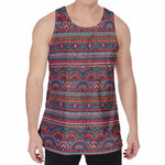 Tribal Ethnic Pattern Print Men's Velvet Tank Top