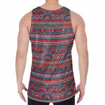 Tribal Ethnic Pattern Print Men's Velvet Tank Top