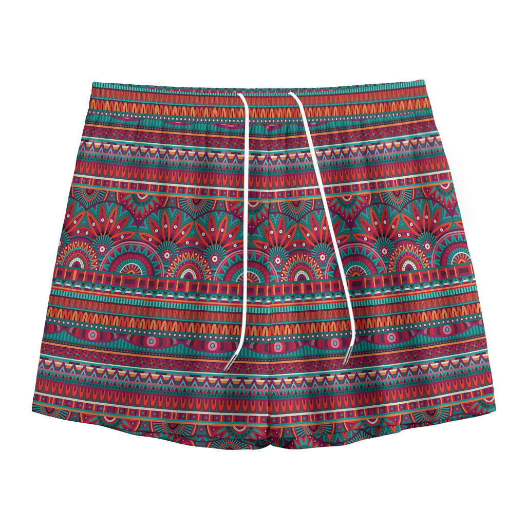Tribal Ethnic Pattern Print Mesh Shorts