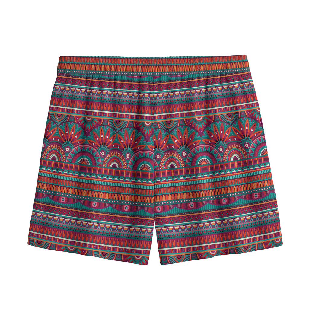 Tribal Ethnic Pattern Print Mesh Shorts