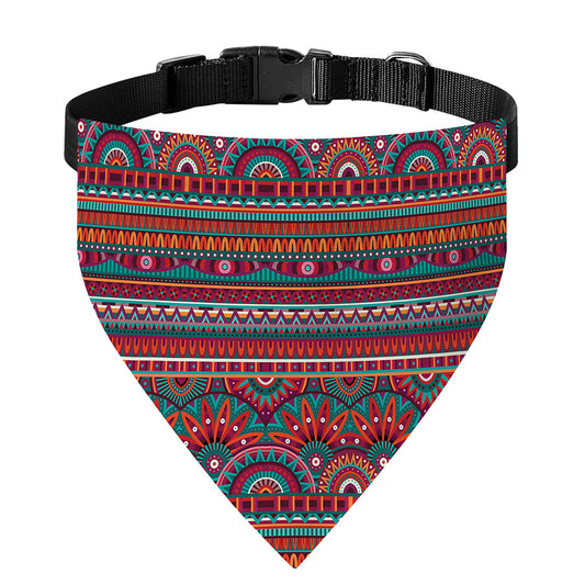 Tribal Ethnic Pattern Print Over The Collar Dog Bandana