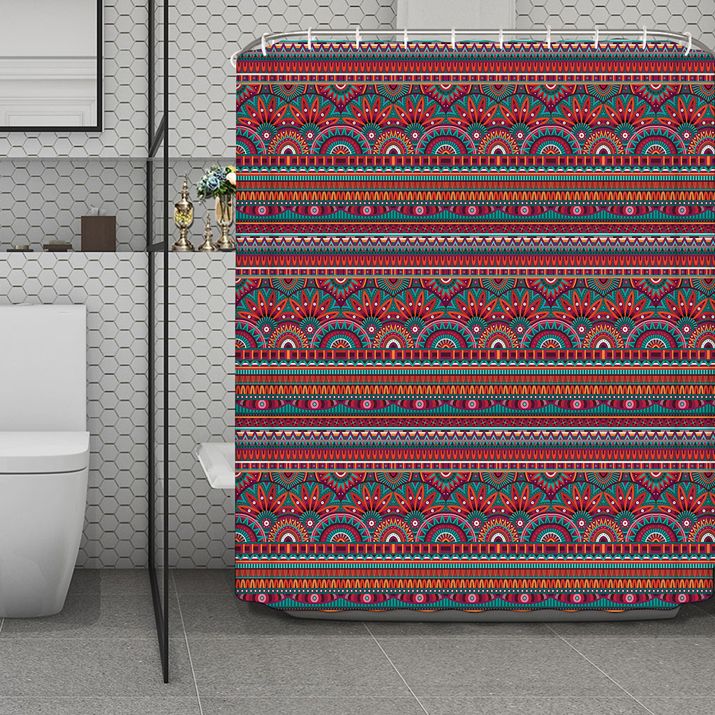 Tribal Ethnic Pattern Print Polyester Shower Curtain