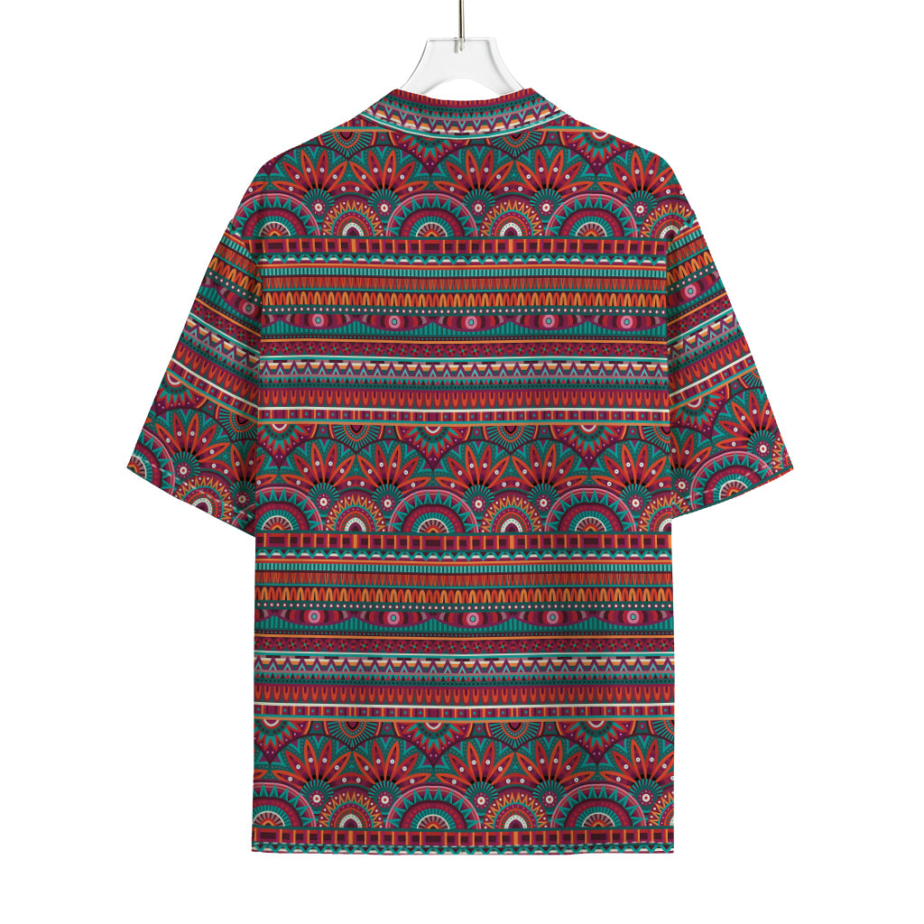 Tribal Ethnic Pattern Print Rayon Hawaiian Shirt