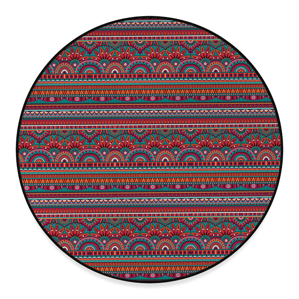 Tribal Ethnic Pattern Print Round Floor Mat