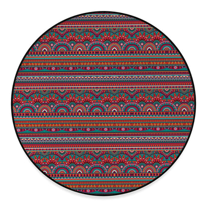 Tribal Ethnic Pattern Print Round Floor Mat