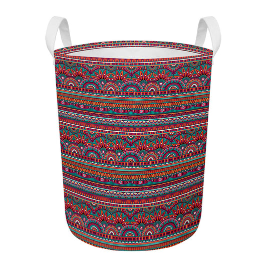 Tribal Ethnic Pattern Print Round Laundry Basket