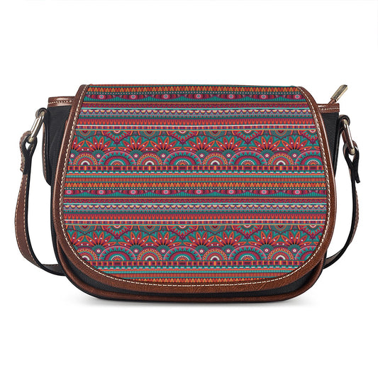 Tribal Ethnic Pattern Print Saddle Bag